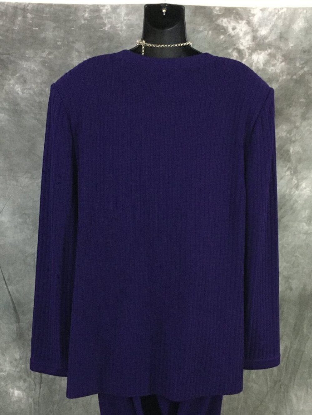 NWT NEW St John collection knit velvet purple jacket skirt suit size 14 - Picture 8 of 10